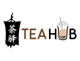 Tea Hub 茶驿 logo design by MonkDesign