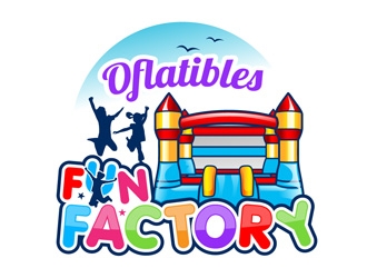 OFLATIBLES FUN FACTORY logo design by DreamLogoDesign