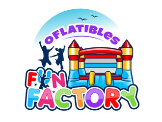 OFLATIBLES FUN FACTORY logo design by DreamLogoDesign