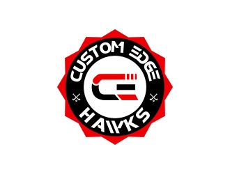 Custom Edge Hawks logo design by zubi