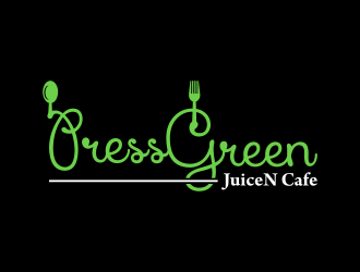 Press Green (JuiceN Cafe) logo design by BlessedArt