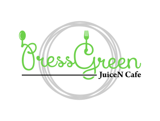 Press Green (JuiceN Cafe) logo design by BlessedArt