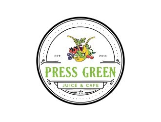 Press Green (JuiceN Cafe) logo design by mrdesign