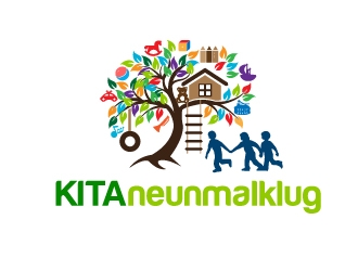 KITA neunmalklug logo design by Marianne