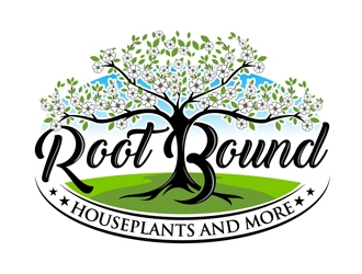 Root Bound  - Houseplants and More logo design by DreamLogoDesign