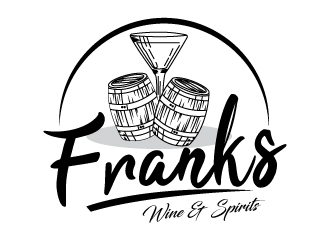 Franks Wine & Spirits logo design by MonkDesign