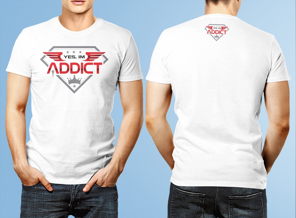 YES, IM ADDICT logo design by Kindo
