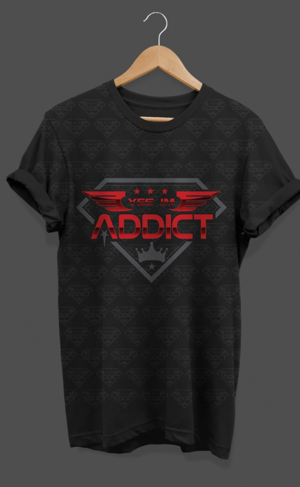 YES, IM ADDICT logo design by xzieodesigns