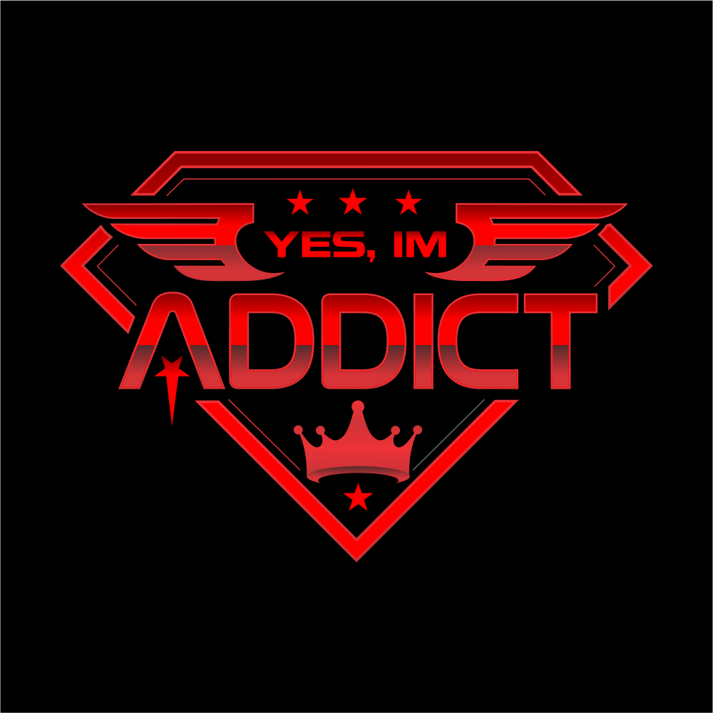 YES, IM ADDICT logo design by up2date