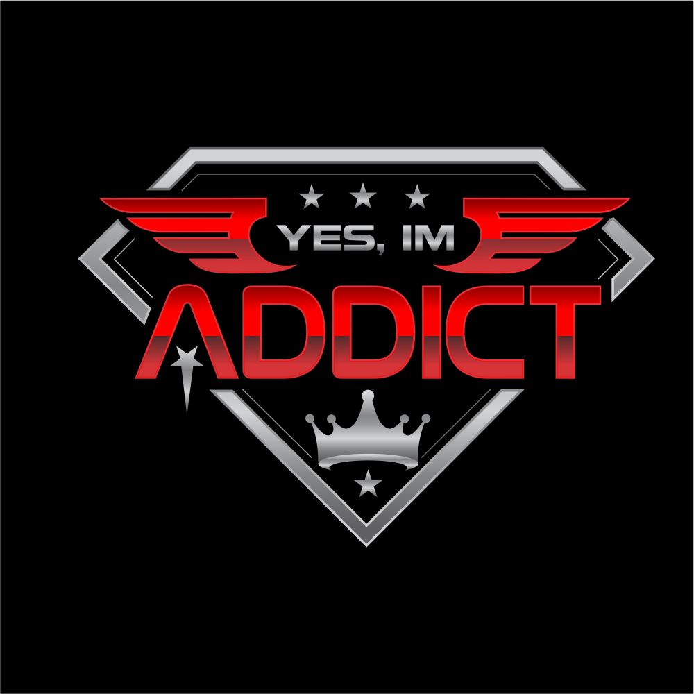 YES, IM ADDICT logo design by up2date