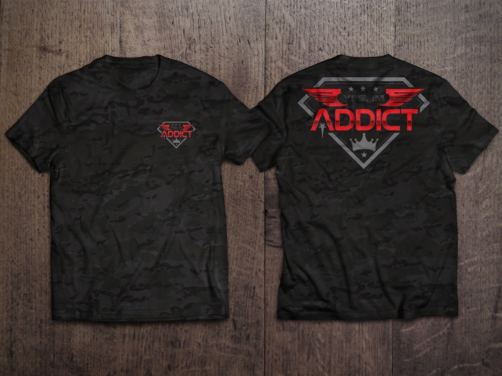 YES, IM ADDICT logo design by KHAI