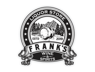 Franks Wine & Spirits logo design by Cekot_Art