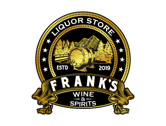 Franks Wine & Spirits logo design by Cekot_Art