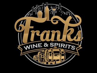 Franks Wine & Spirits logo design by Suvendu