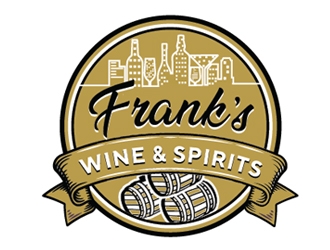 Franks Wine & Spirits logo design by Roma