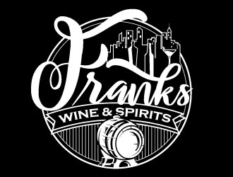 Franks Wine & Spirits logo design by Suvendu