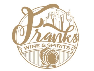 Franks Wine & Spirits logo design by Suvendu