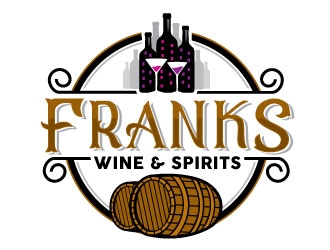 Franks Wine & Spirits logo design by Conception