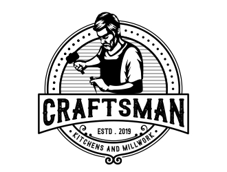 Craftsman Kitchens and Millwork  logo design by Mardhi