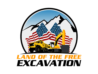 Land of the free excavation logo design by Kruger