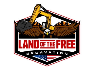 Land of the free excavation logo design by daywalker