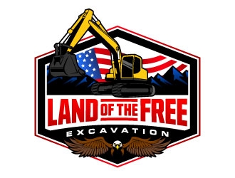 Land of the free excavation logo design by daywalker