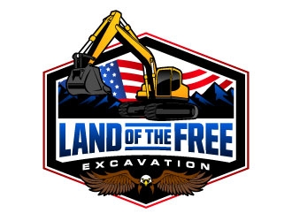 Land of the free excavation logo design by daywalker