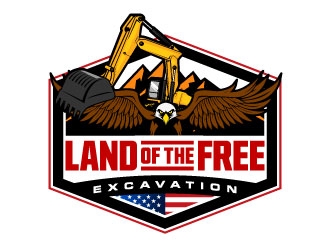 Land of the free excavation logo design by daywalker