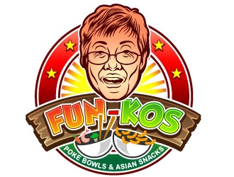 FUN-KOS Poke Bowls & Asian Snacks logo design by Suvendu
