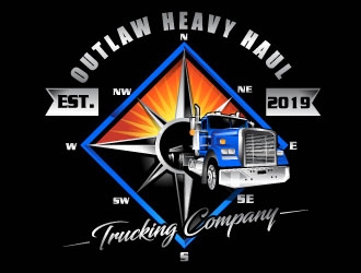 Outlaw Heavy Haul logo design by Suvendu