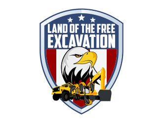 Land of the free excavation logo design by Kruger