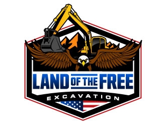 Land of the free excavation logo design by daywalker