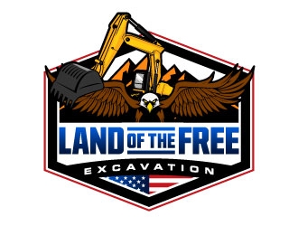 Land of the free excavation logo design by daywalker
