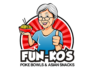 FUN-KOS Poke Bowls & Asian Snacks logo design by haze