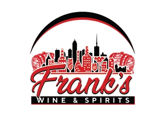 Franks Wine & Spirits logo design by Roma