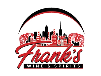 Franks Wine & Spirits logo design by Roma