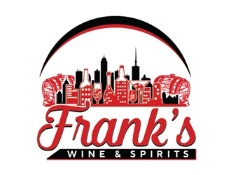 Franks Wine & Spirits logo design by Roma