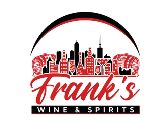 Franks Wine & Spirits logo design by Roma