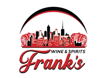 Franks Wine & Spirits logo design by Roma