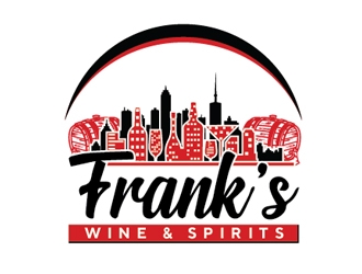 Franks Wine & Spirits logo design by Roma