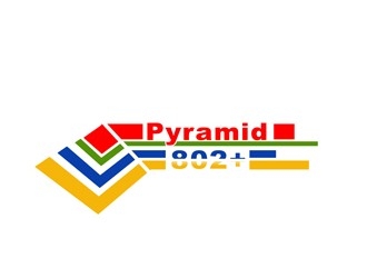 Pyramid 802 Plus logo design by bougalla005