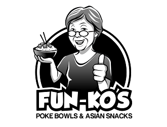 FUN-KOS Poke Bowls & Asian Snacks logo design by haze