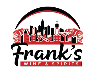 Franks Wine & Spirits logo design by Roma