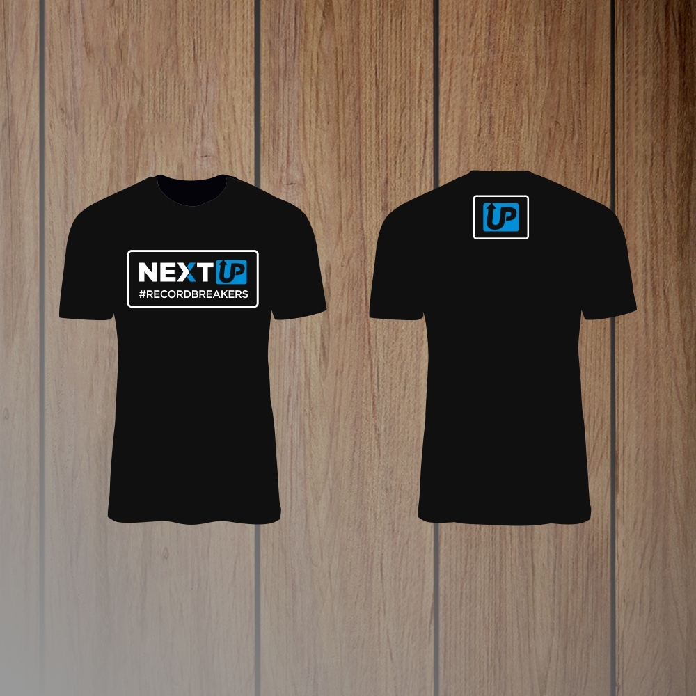 I need #RecordBreakers on the front of the shirt and Next UP logo on the back top of the shirt. logo design by citradesign