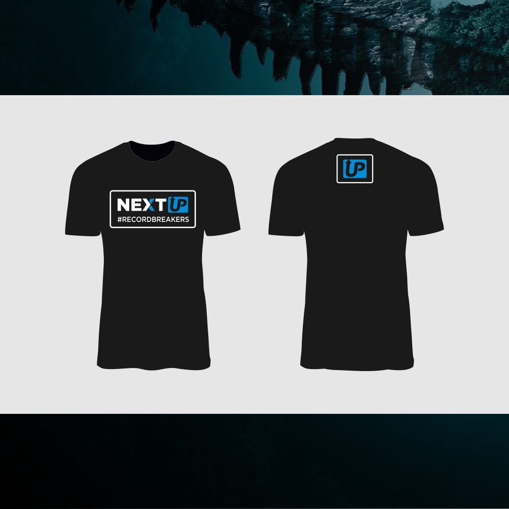I need #RecordBreakers on the front of the shirt and Next UP logo on the back top of the shirt. logo design by citradesign
