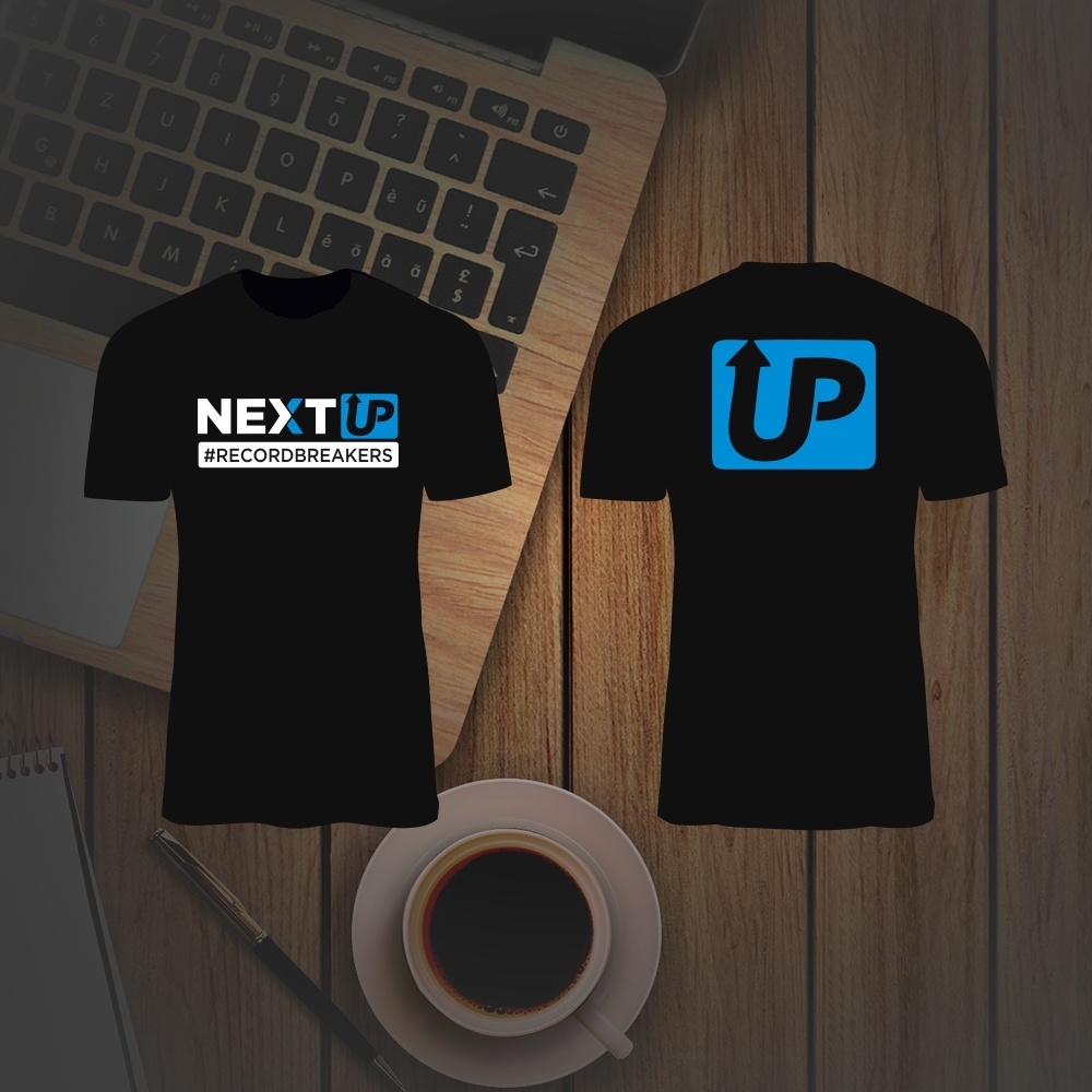 I need #RecordBreakers on the front of the shirt and Next UP logo on the back top of the shirt. logo design by citradesign