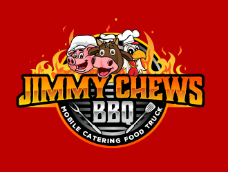 Jimmy Chews BBQ logo design by scriotx