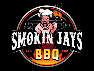 Smokin Jays BBQ logo design by SOLARFLARE