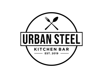 Urban Steel Kitchen   Bar logo design by salis17