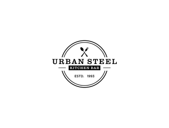 Urban Steel Kitchen   Bar logo design by haidar
